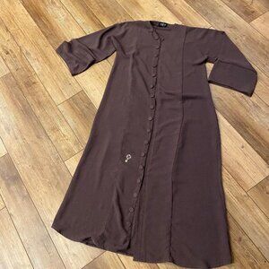 MIKADO Dubai Abaya Modest Muslim Maxi Dress Purple Size 56 Cotton/Poly Chiffon